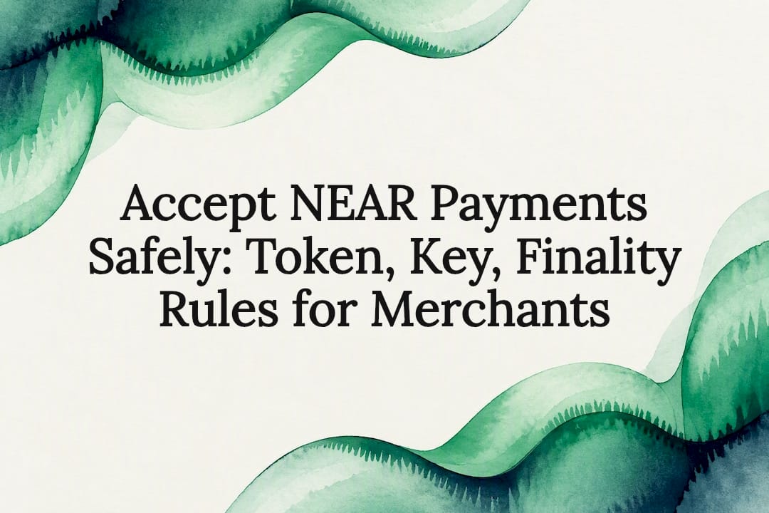 Accept NEAR Payments Safely: Token, Key, Finality Rules for Merchants