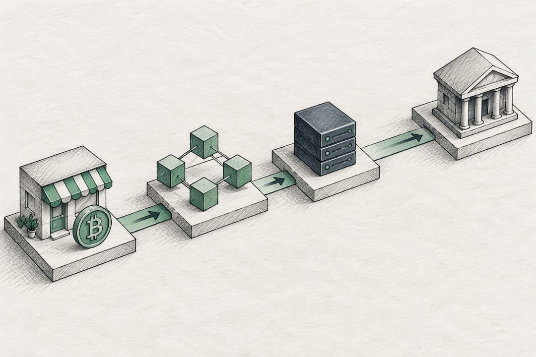 Illustration of four crypto settlement stages