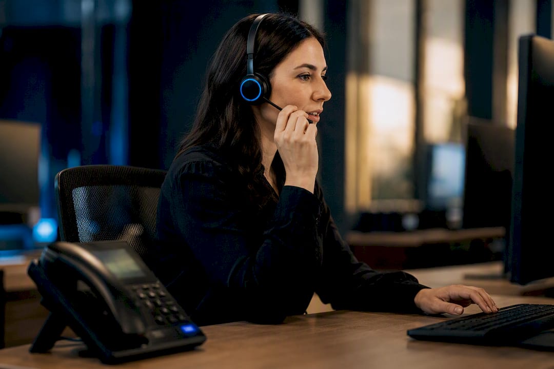 Home service specialist answering incoming customer call