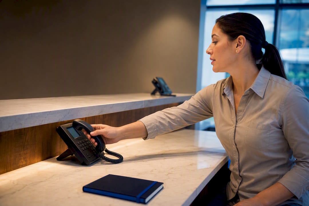 Coordinator answering a franchise service call