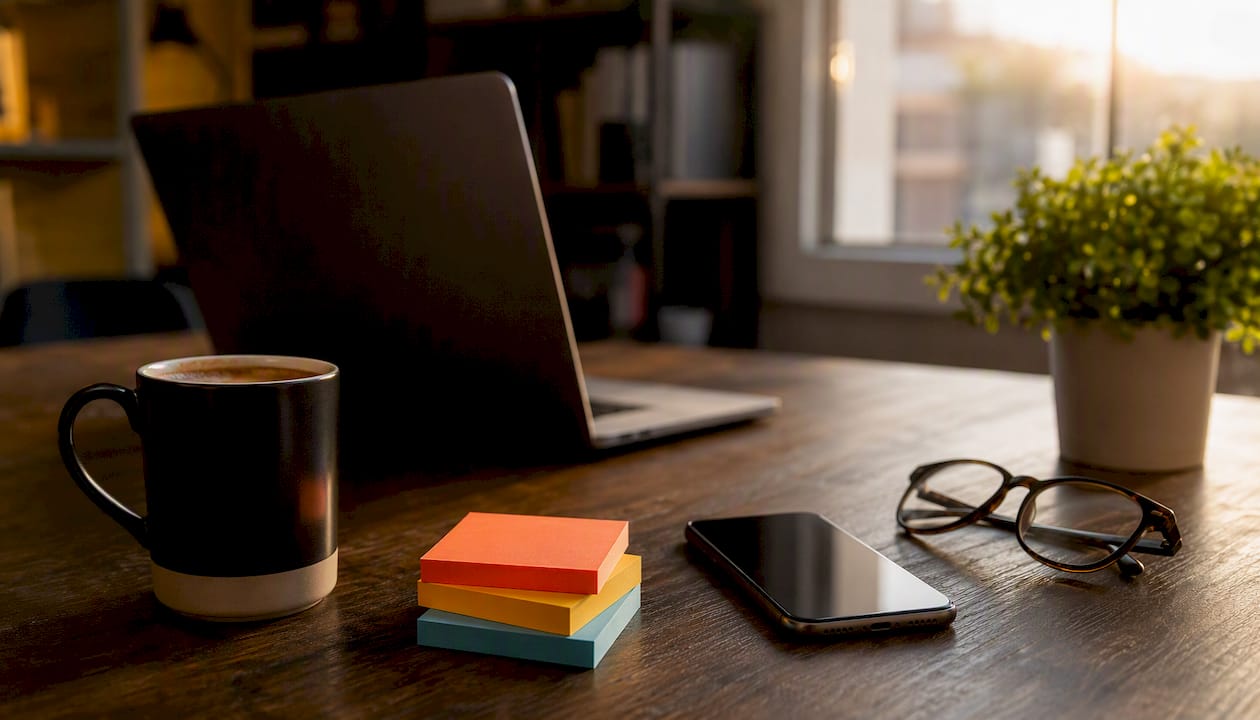 Postazione di lavoro per piccole imprese con strumenti per aumentare la produttività