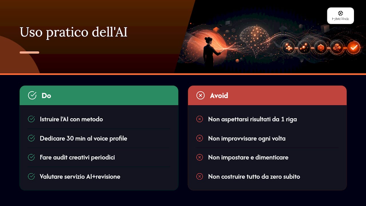 L'AI non sostituisce il copywriter, sostituisce chi non sa usarla — overview diagram