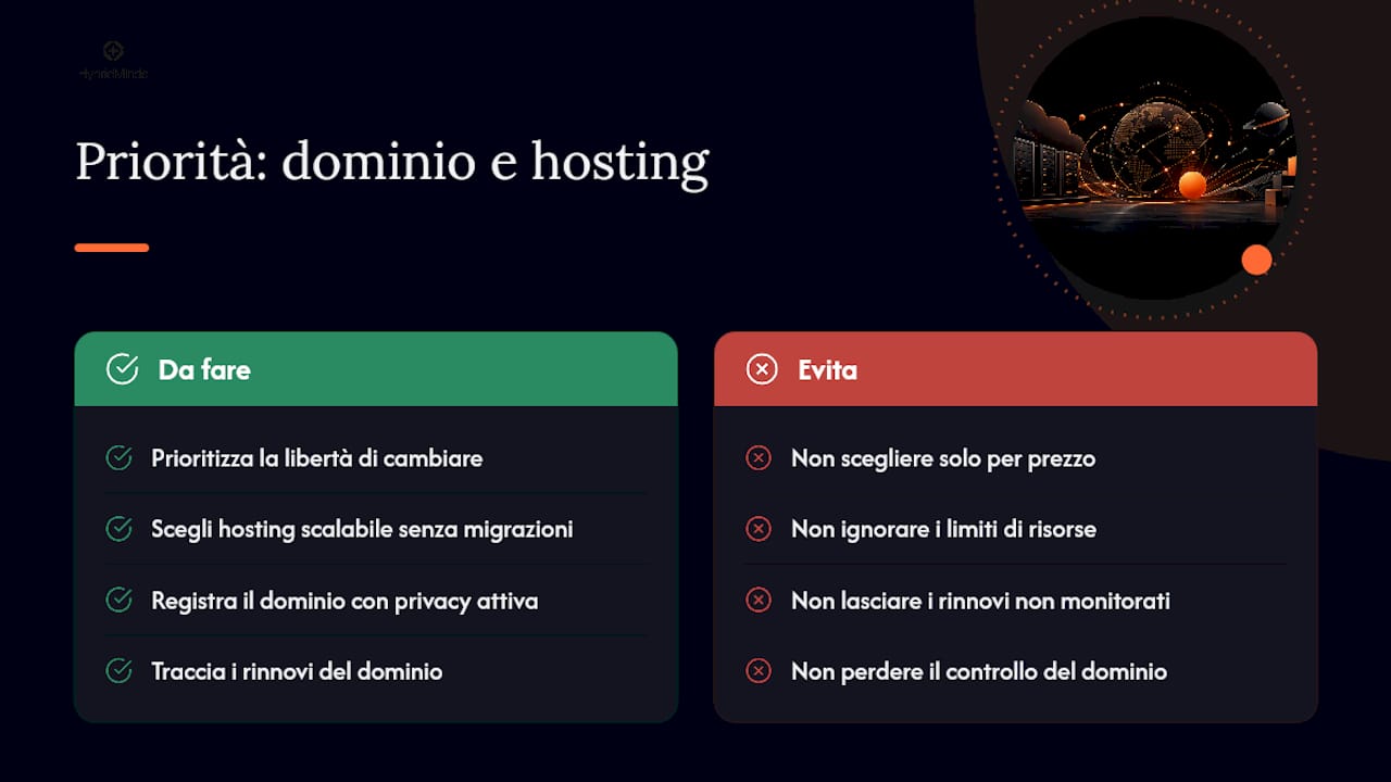 Il mio punto di vista su dominio e hosting — overview diagram