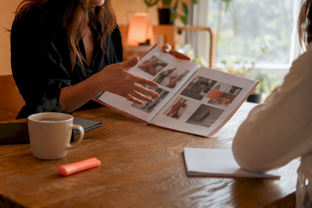 Brand manager reviewing creator portfolio