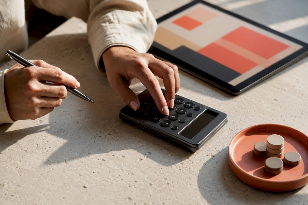 Marketer calculating earned media value inputs