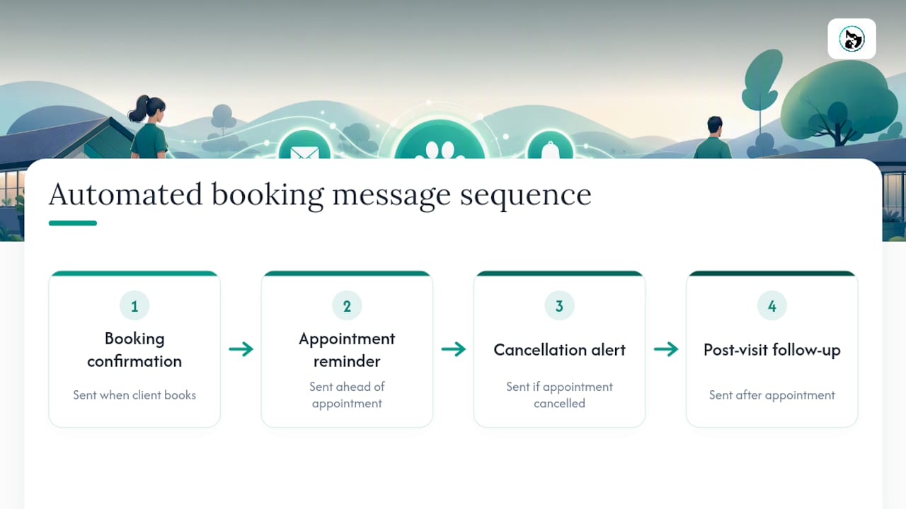 Four-stage automated appointment messaging sequence