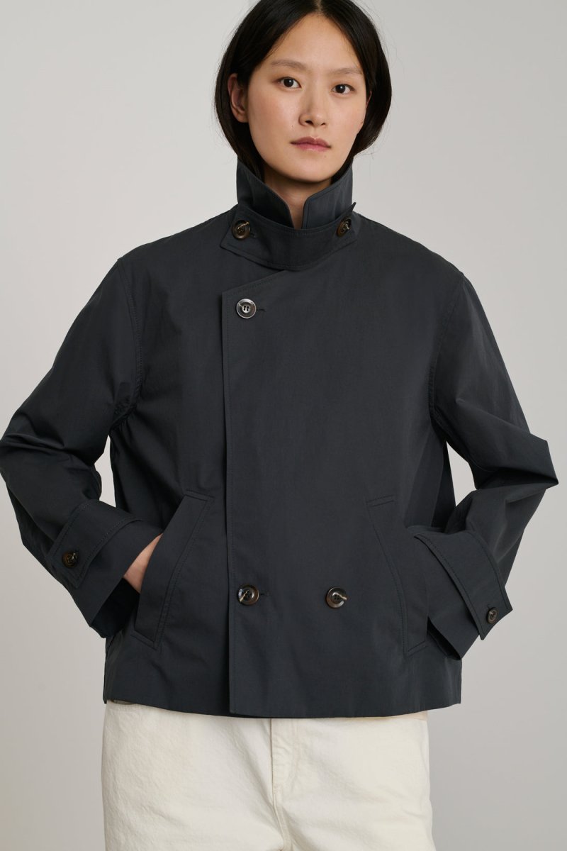 Donovan Trench Coat in Charcoal