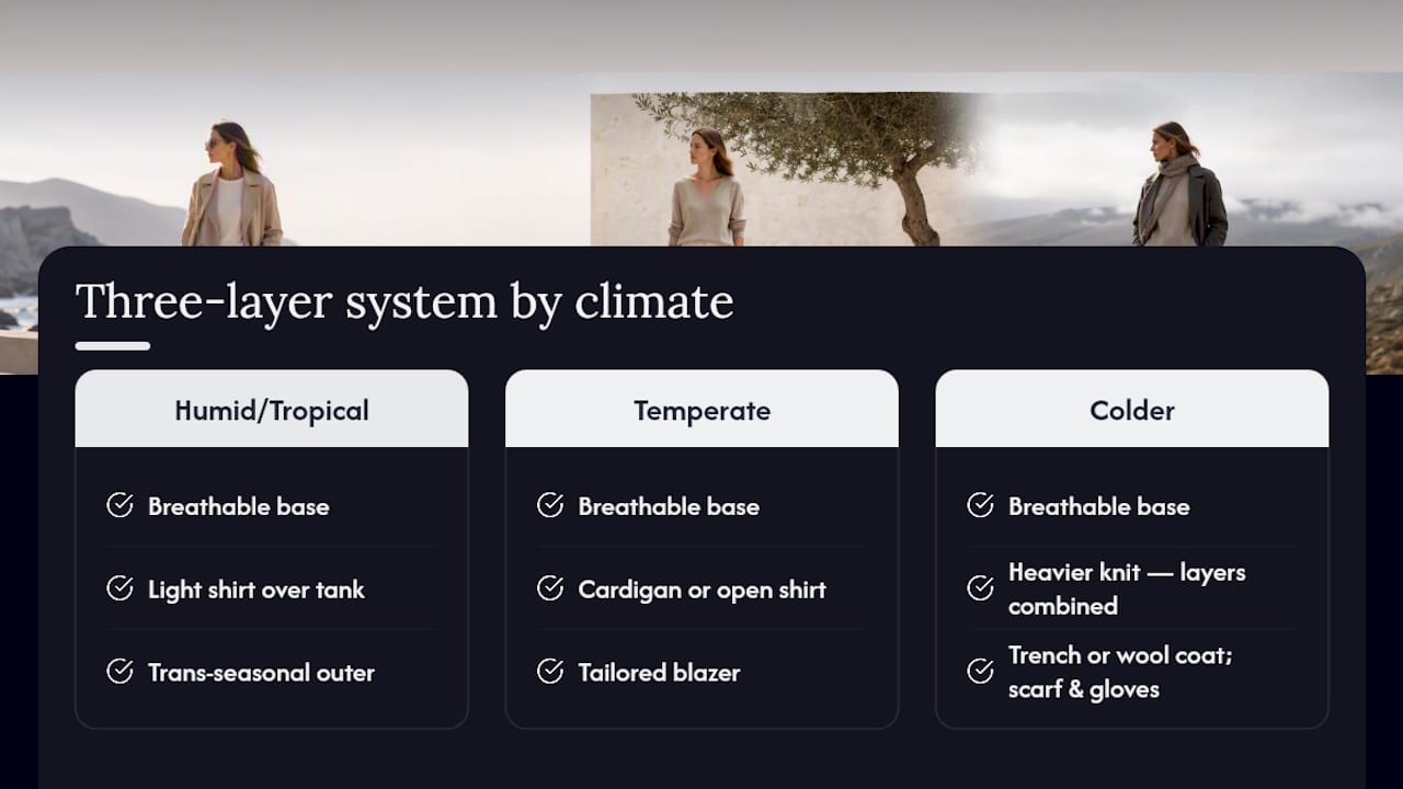 Three-layer capsule wardrobe climate system