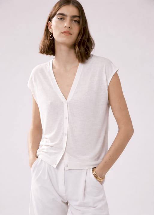 Mounia Vest in Ecru