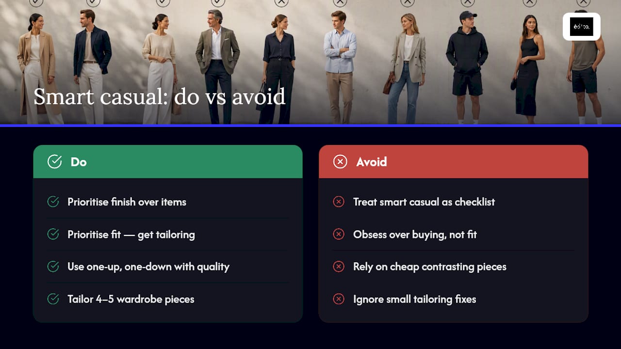 Why most smart casual advice misses the point — overview diagram