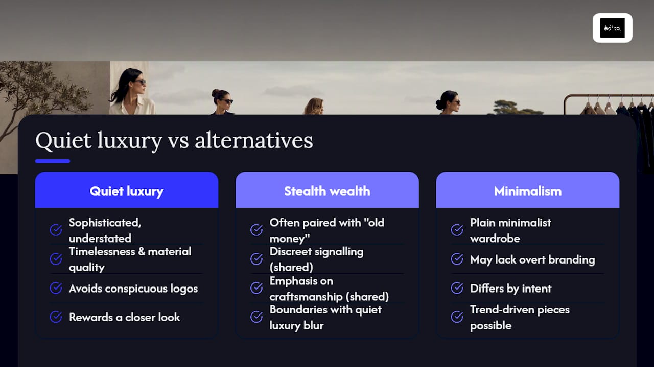 What makes an outfit read as quiet luxury? — overview diagram