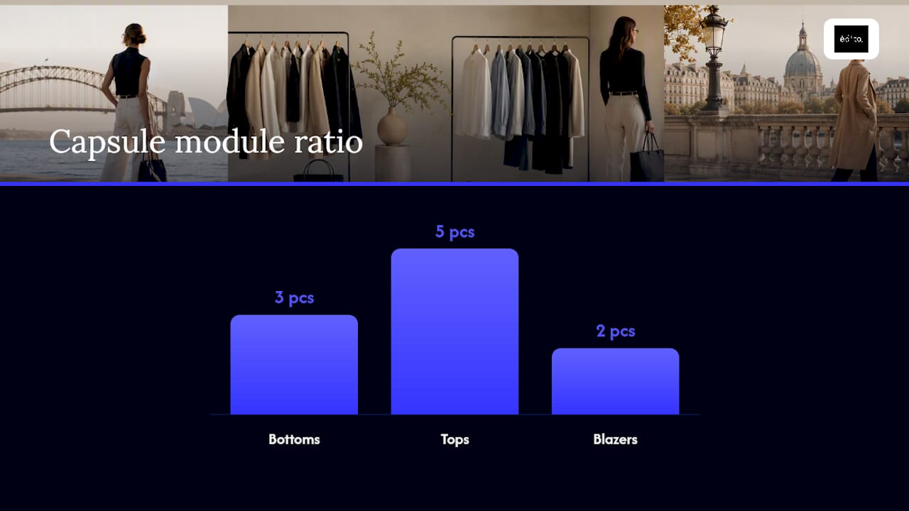 Proportional capsule wardrobe module ratio