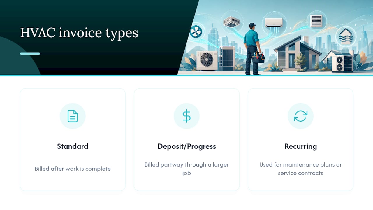 Diagram comparing types of HVAC invoices