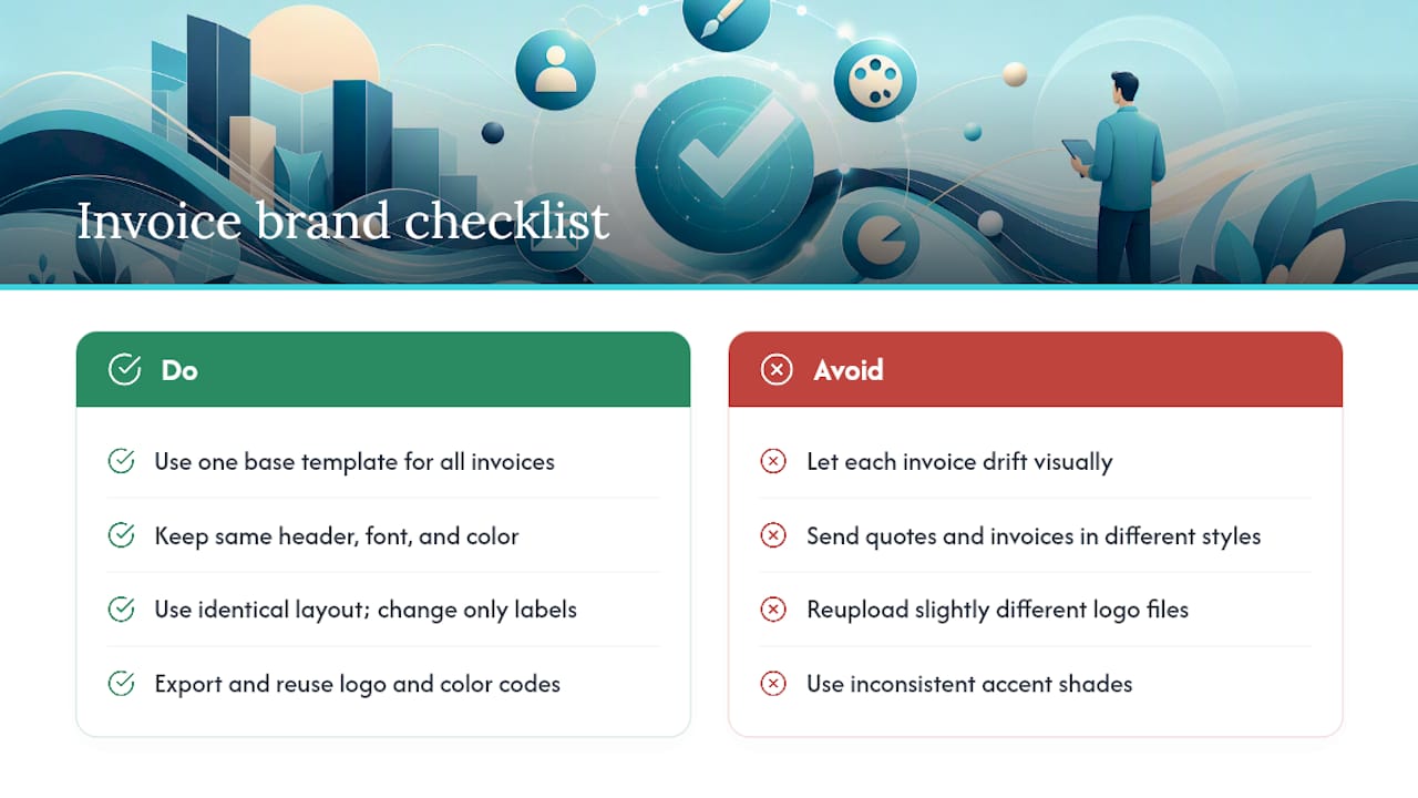 Tips for Maintaining Brand Consistency Across Multiple Invoice Types and Templates — overview diagram