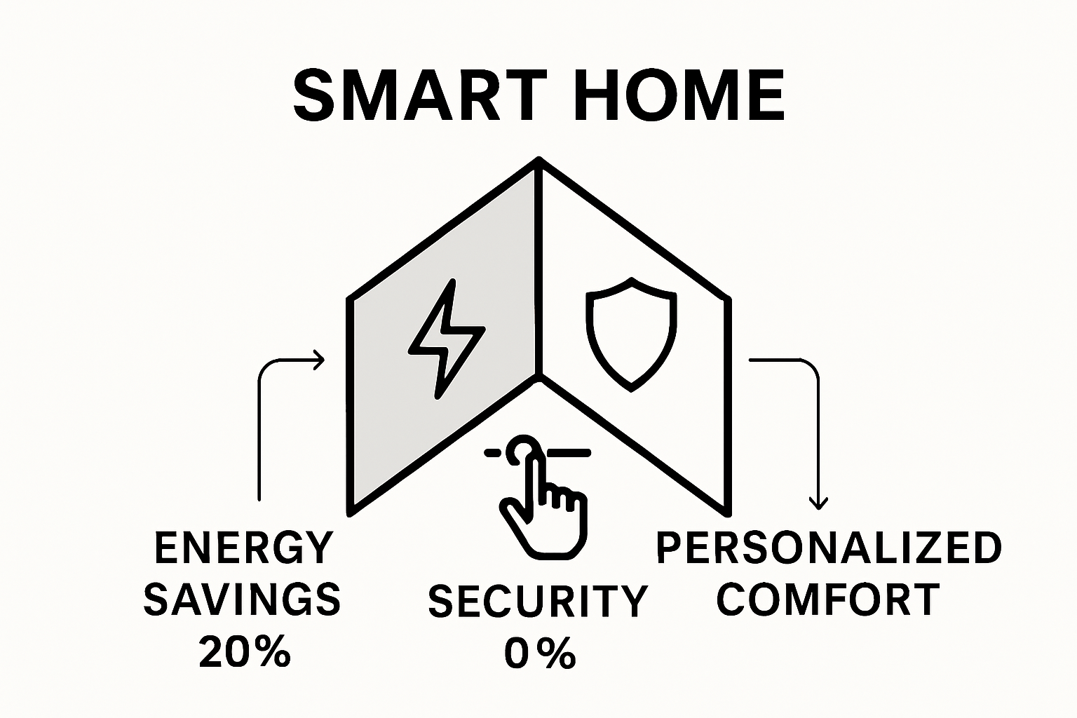 Smart home pros: energy savings, security, and comfort comparison infographic