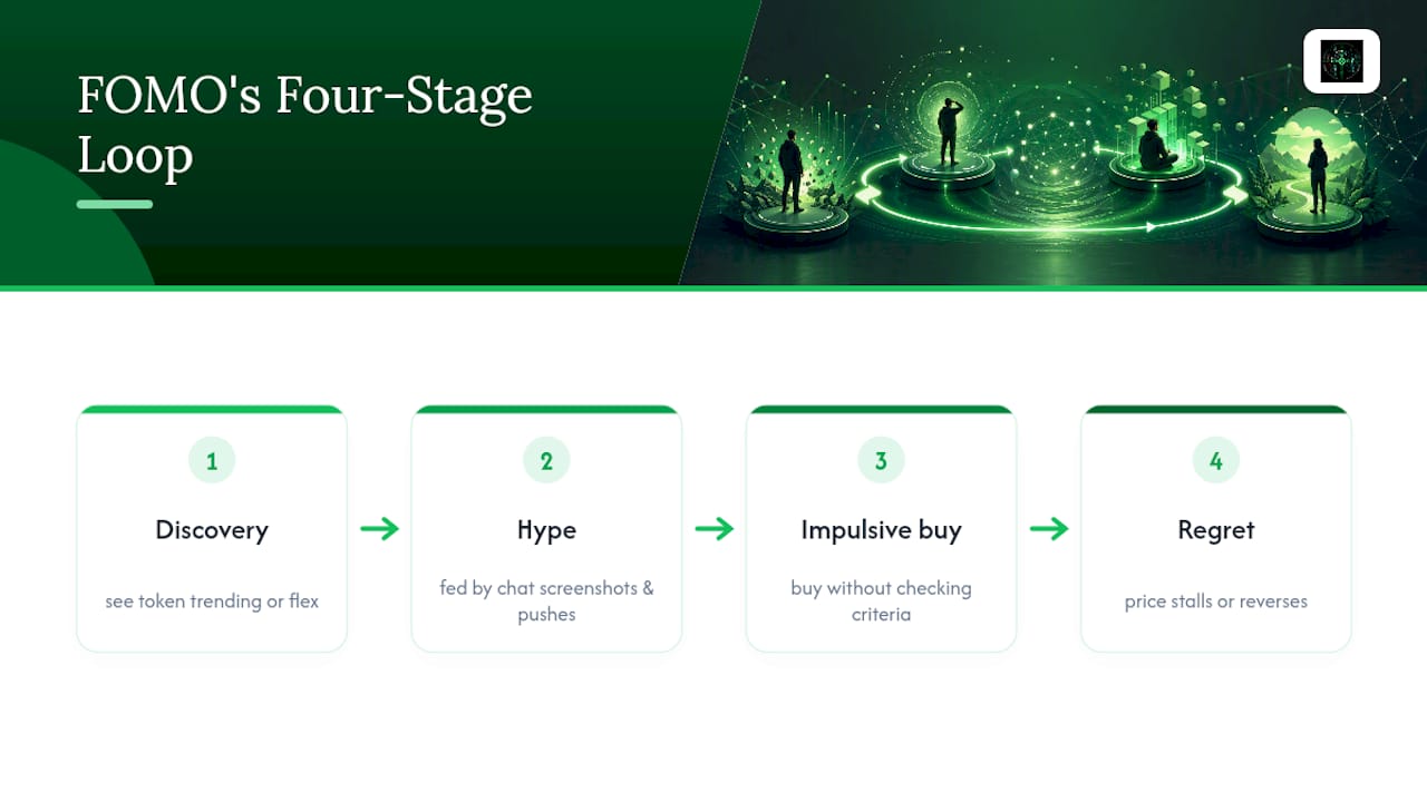 Four-stage crypto FOMO decision cycle