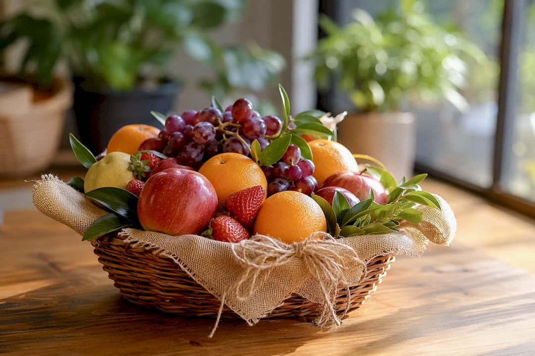 Fresh fruit basket for corporate gift