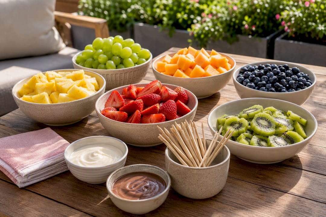 Build-your-own fruit station with dips