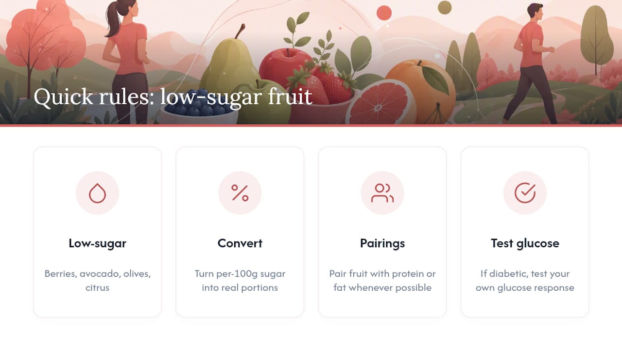 Four rules for choosing low sugar fruit