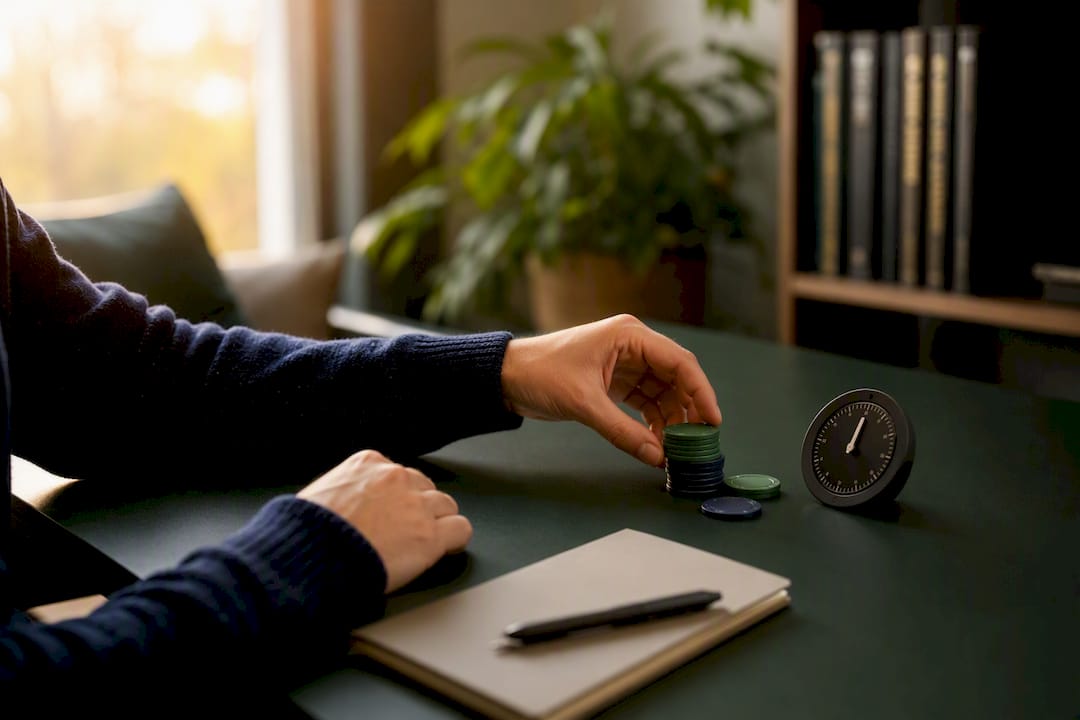 Hand setting trading chips and timer for loss limits
