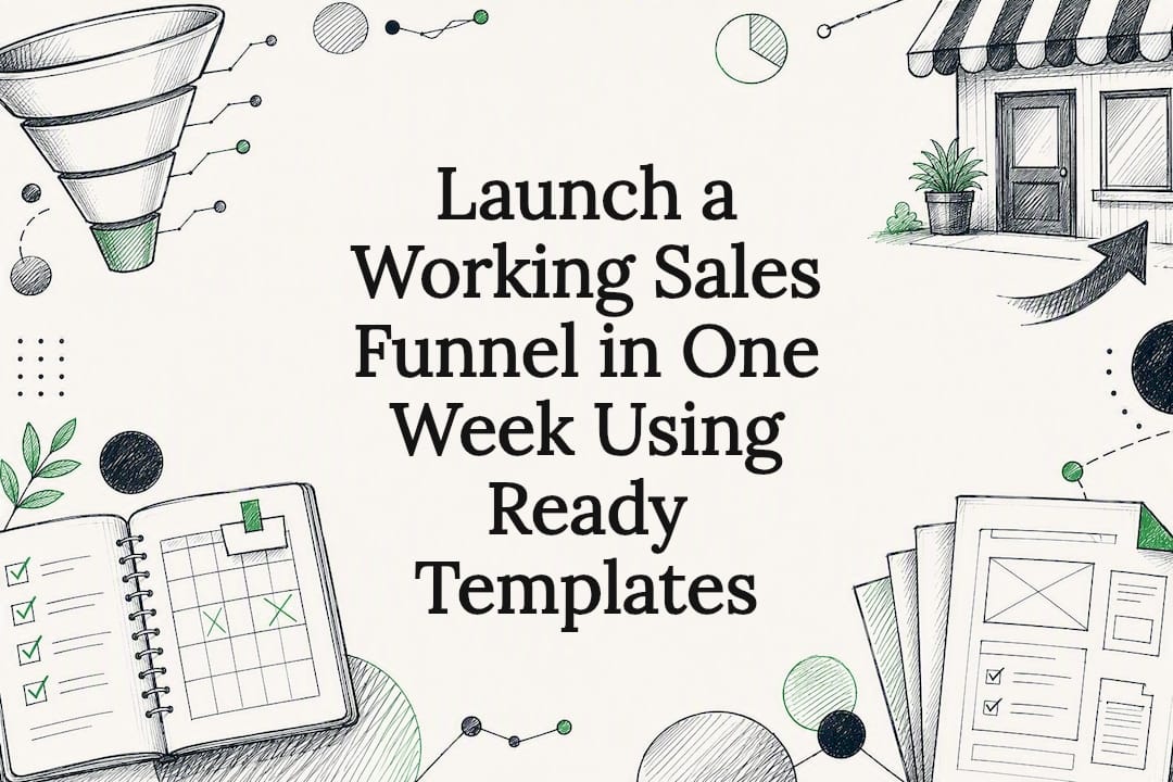 Hand-drawn sales funnel template title card