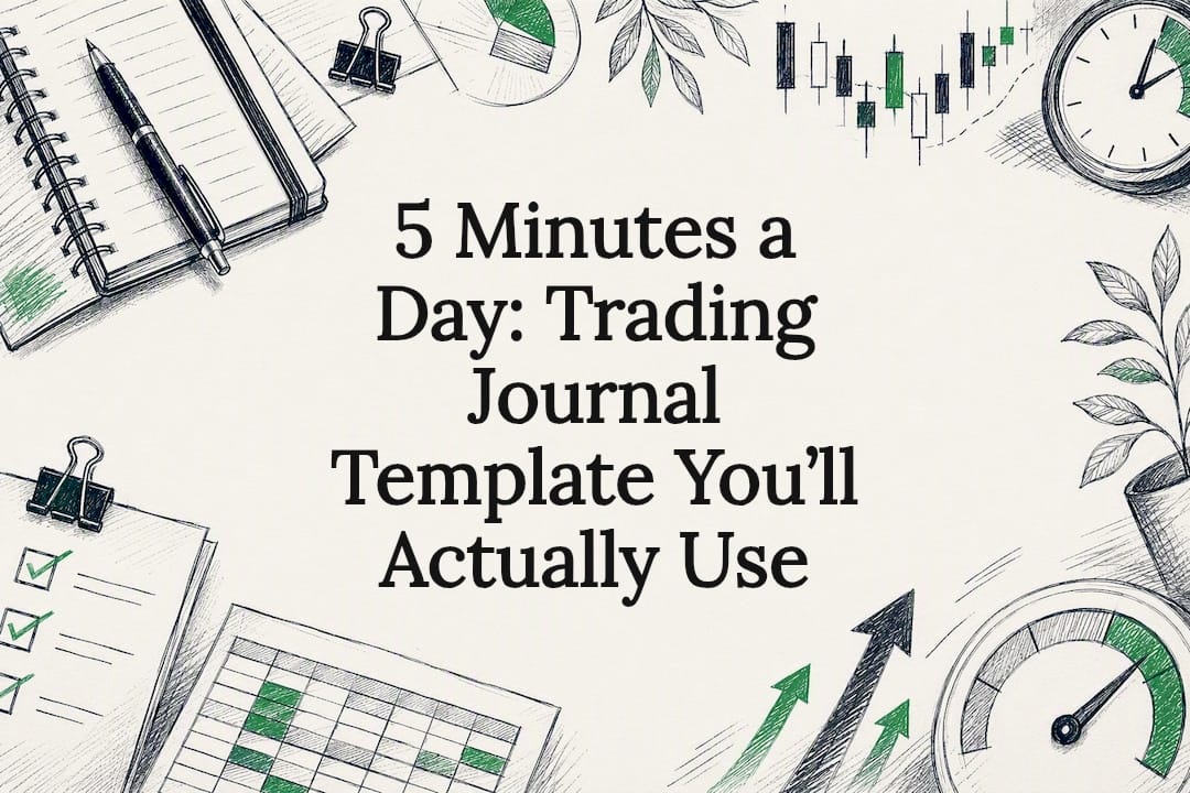 Decorative trading journal title card