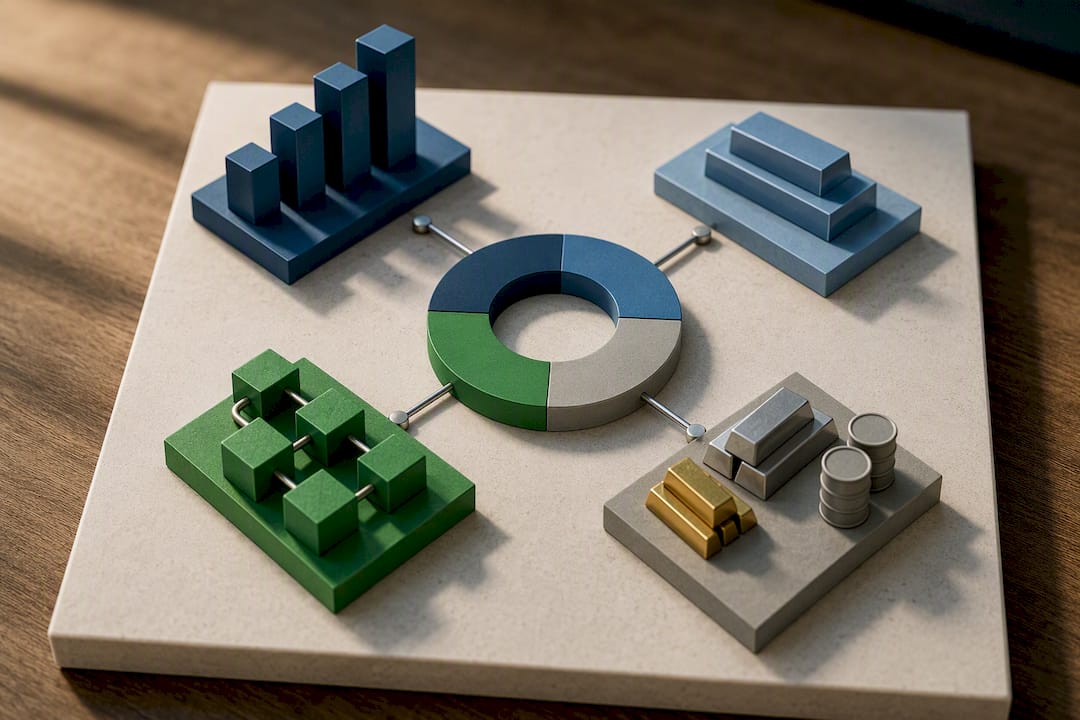 Four asset classes arranged for diversification