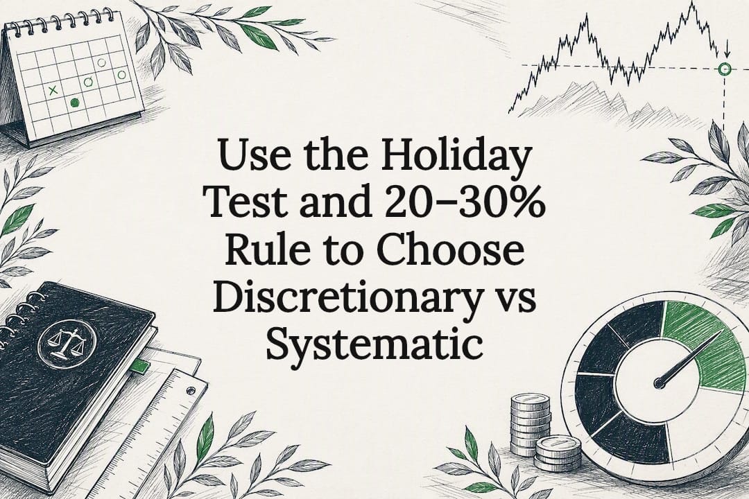 Use the Holiday Test and 20–30% Rule to Choose Discretionary vs Systematic