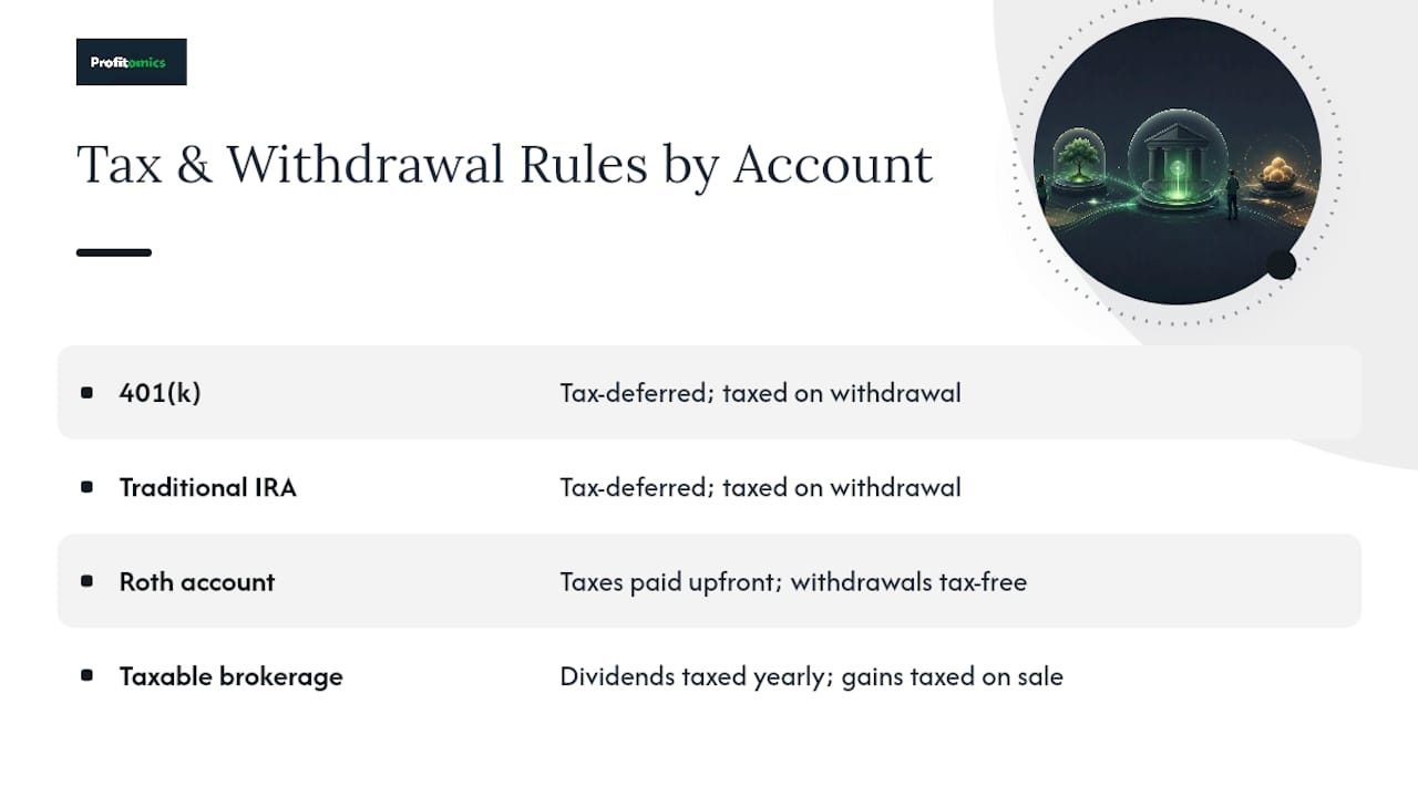 Comparison of investment account tax treatment