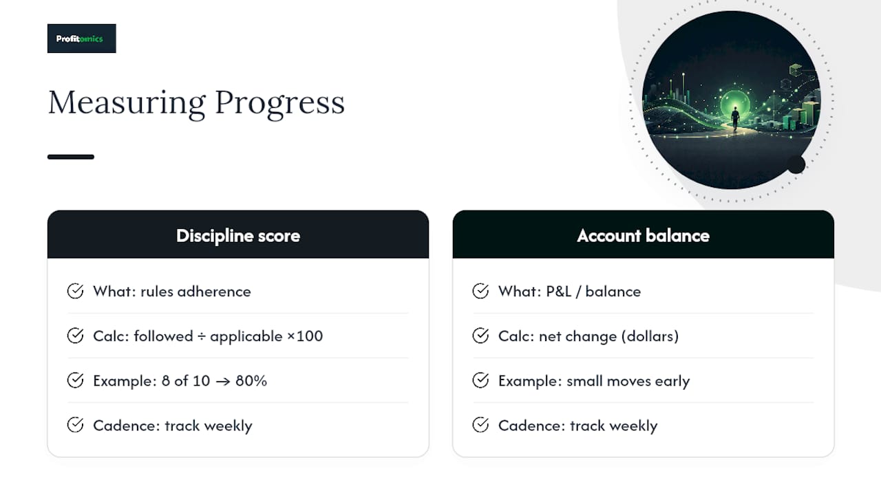 Trading discipline score calculation
