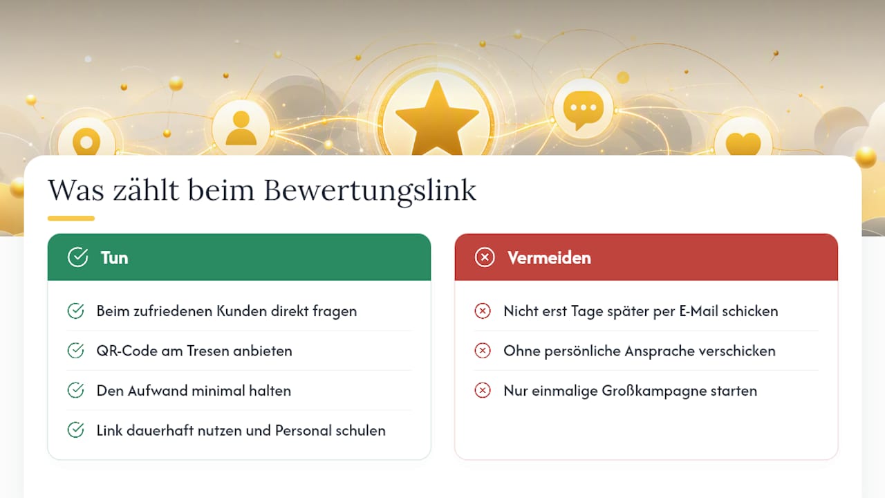 Was wirklich zählt beim Bewertungslink — overview diagram