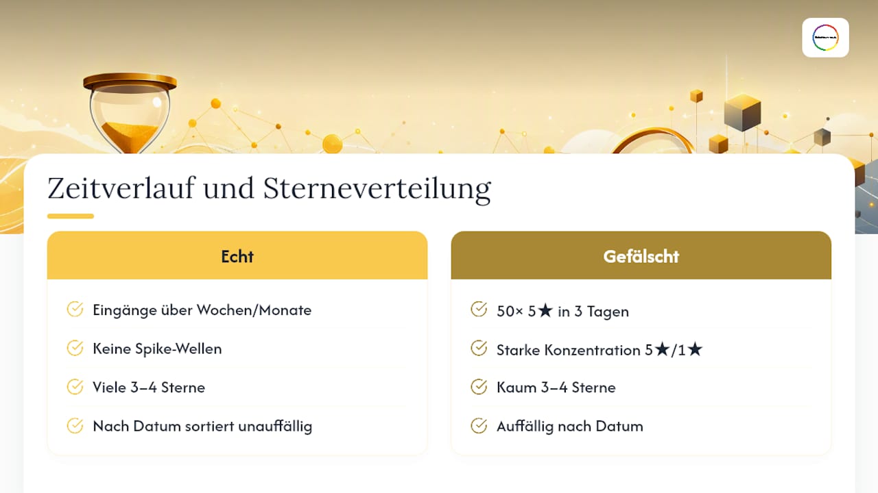 Diagramm mit Zeitwellen- und Sternverteilungsmustern