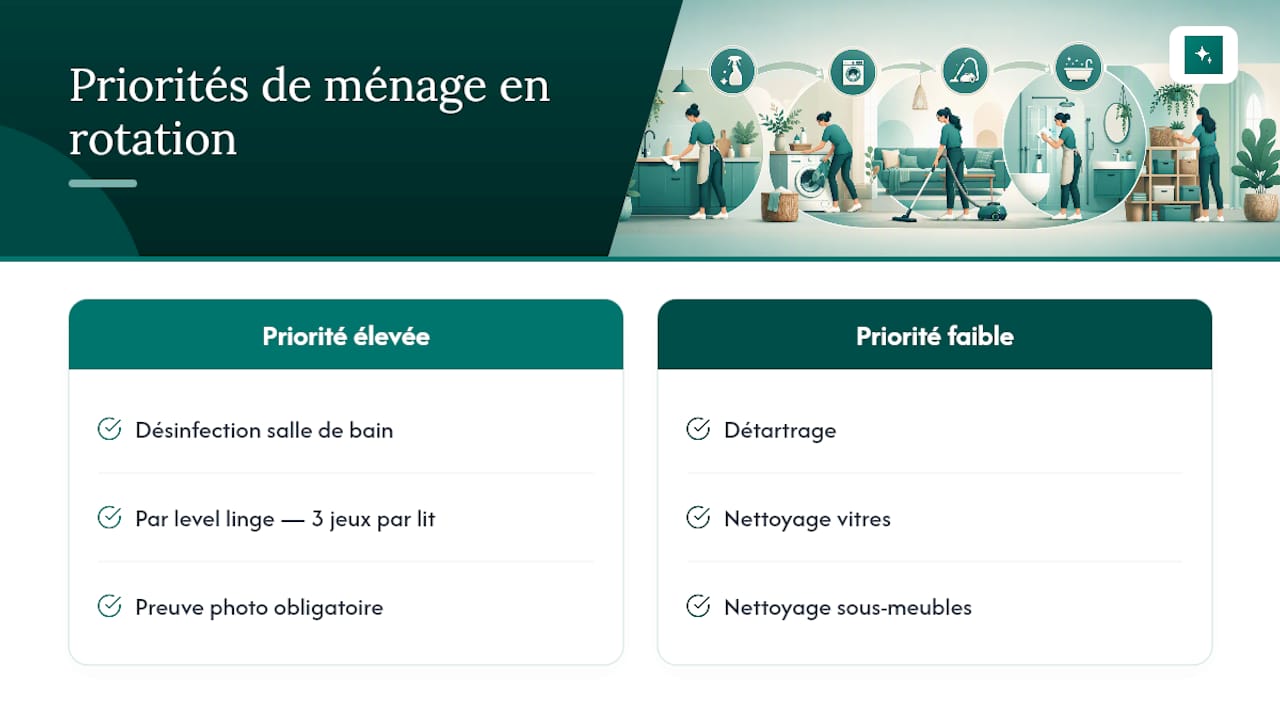 Schéma des priorités ménagères avec contrainte de temps