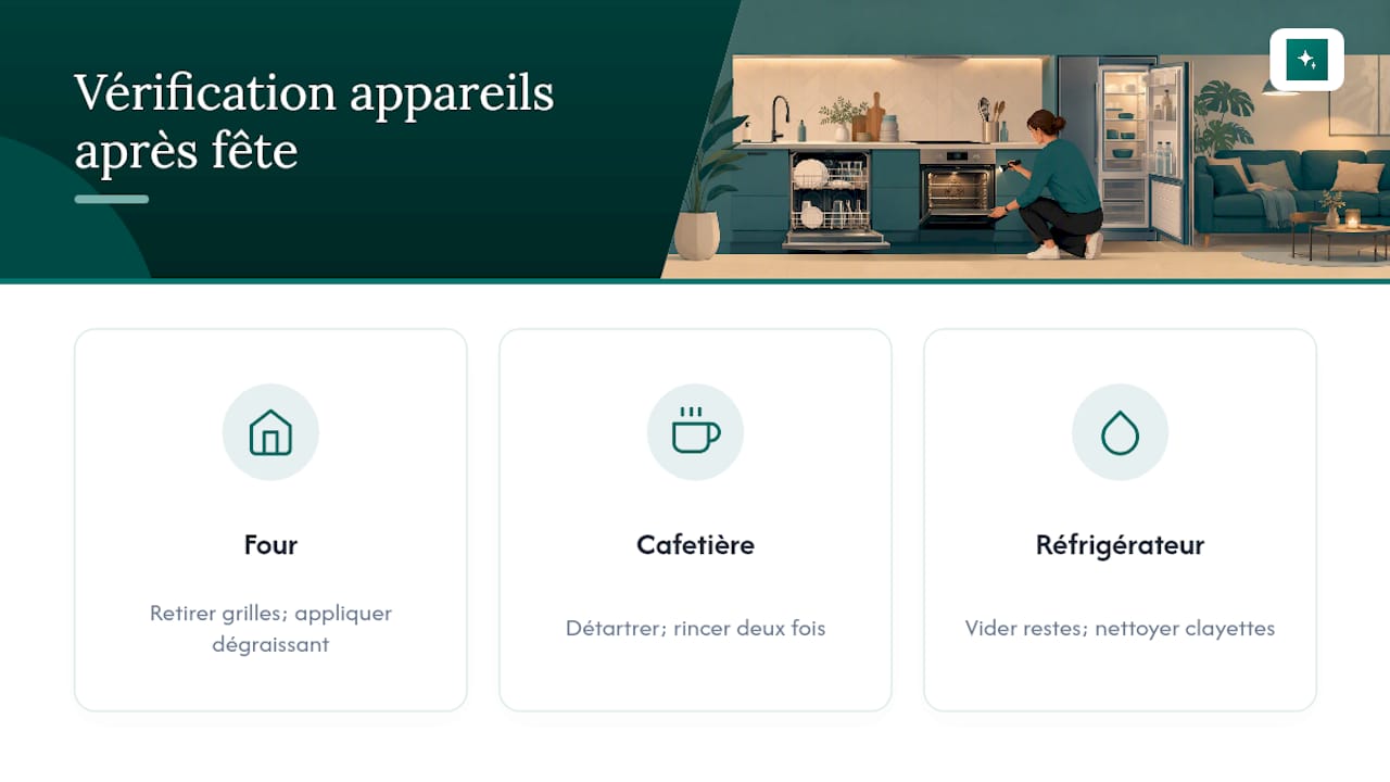 Checklist of three appliances to inspect
