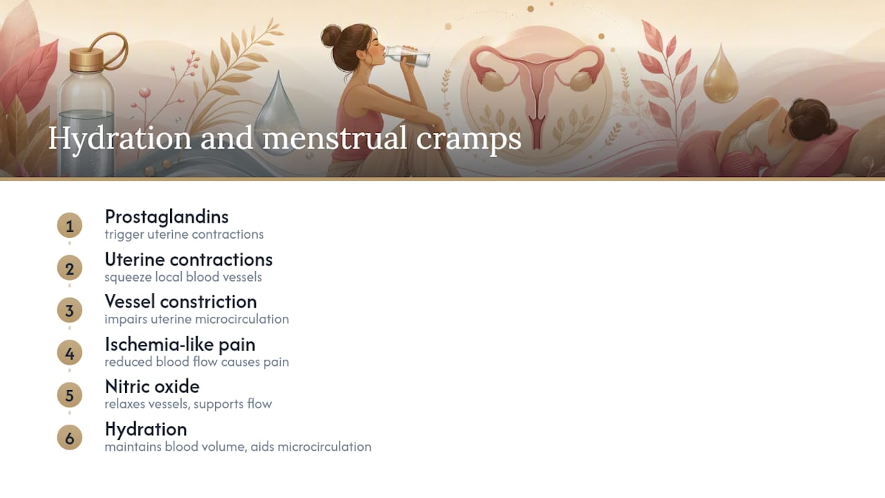Diagram of uterine contraction and hydration effects