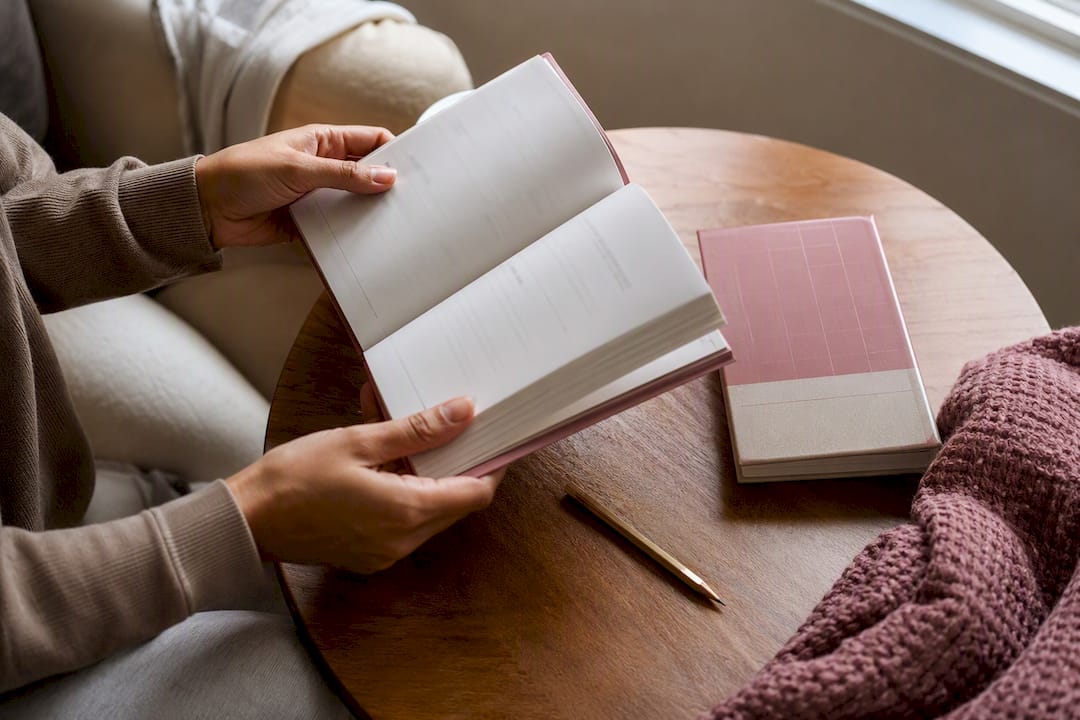 Journal and puzzle book for quiet PMS care