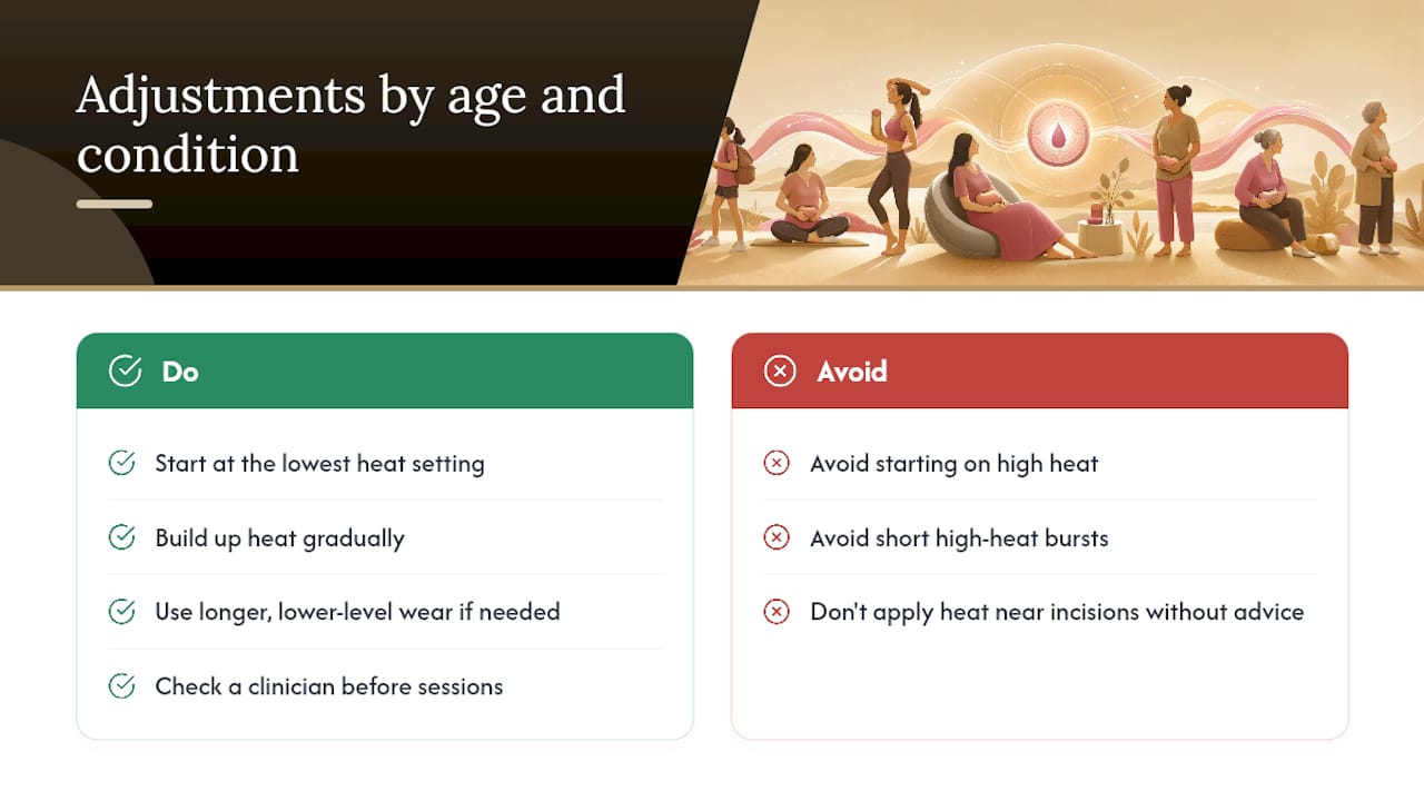 Heat safety adjustments by health condition