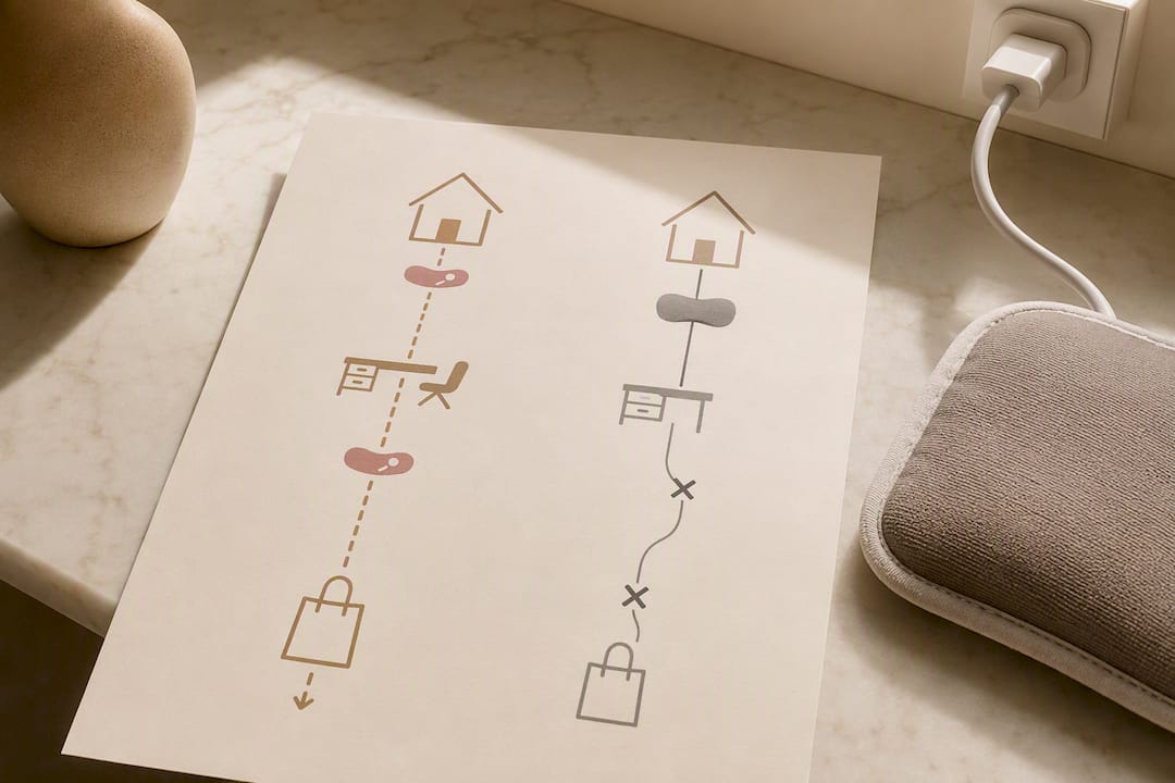 Illustrated comparison of cordless and plug-in heat relief