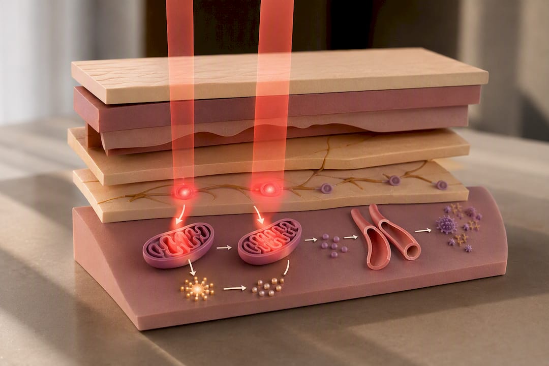 Cellular pathways activated by red light
