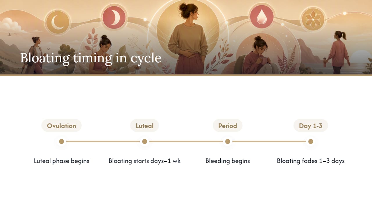 Timeline of typical period bloating