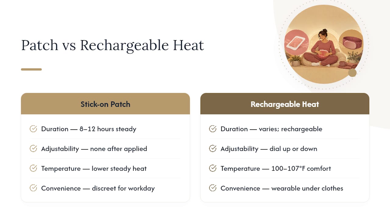 Heat relief options comparison