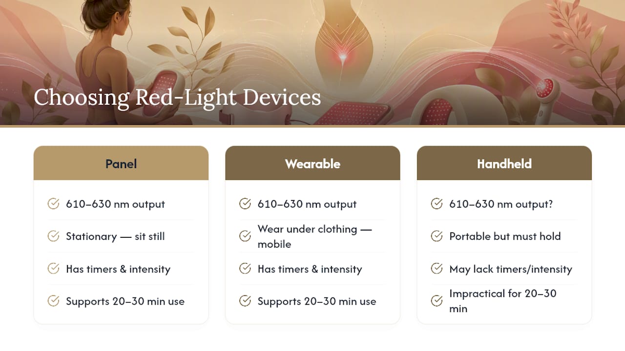 Choosing a Red Light Device: What Actually Matters — overview diagram