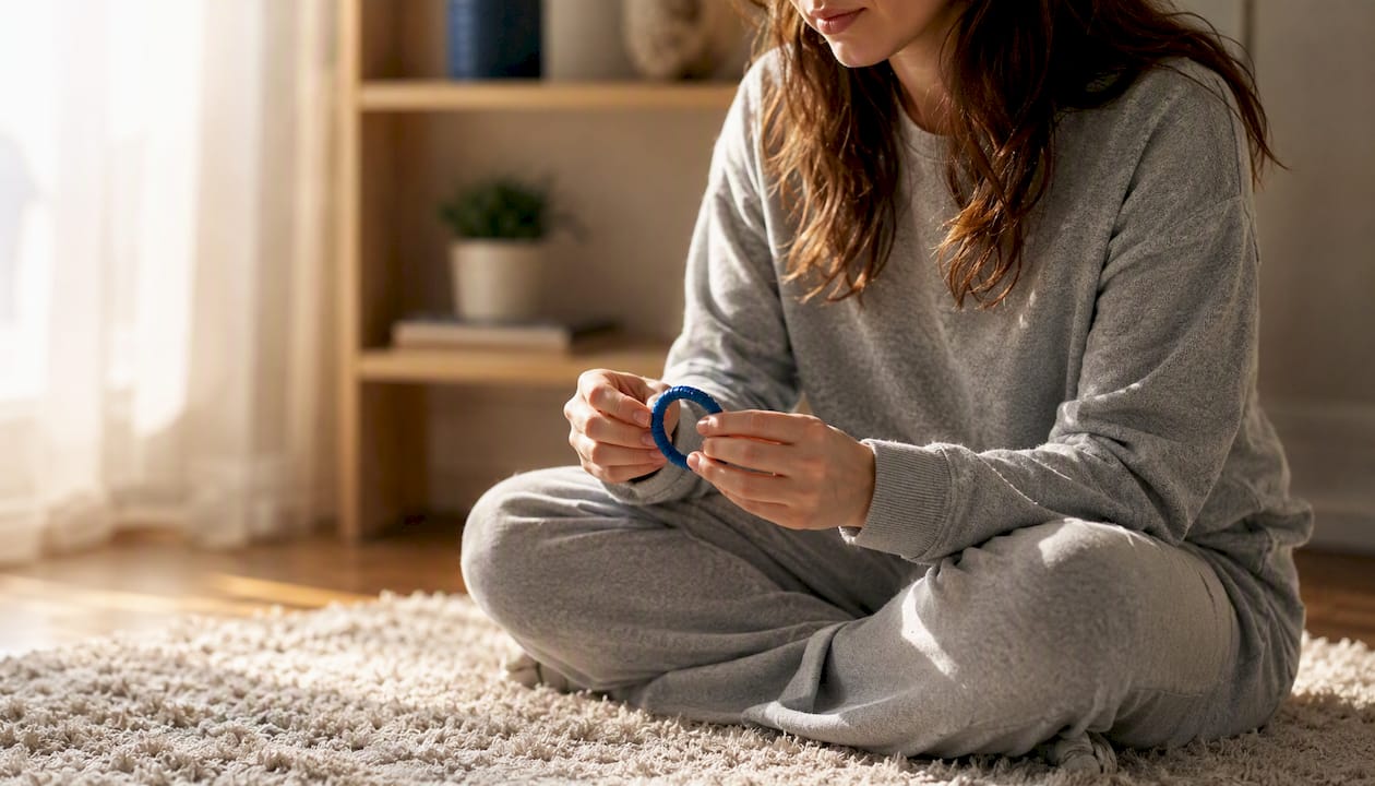 Hand rotating silent silicone fidget ring