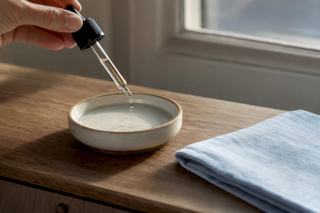 Hand carefully diluting a sensory oil