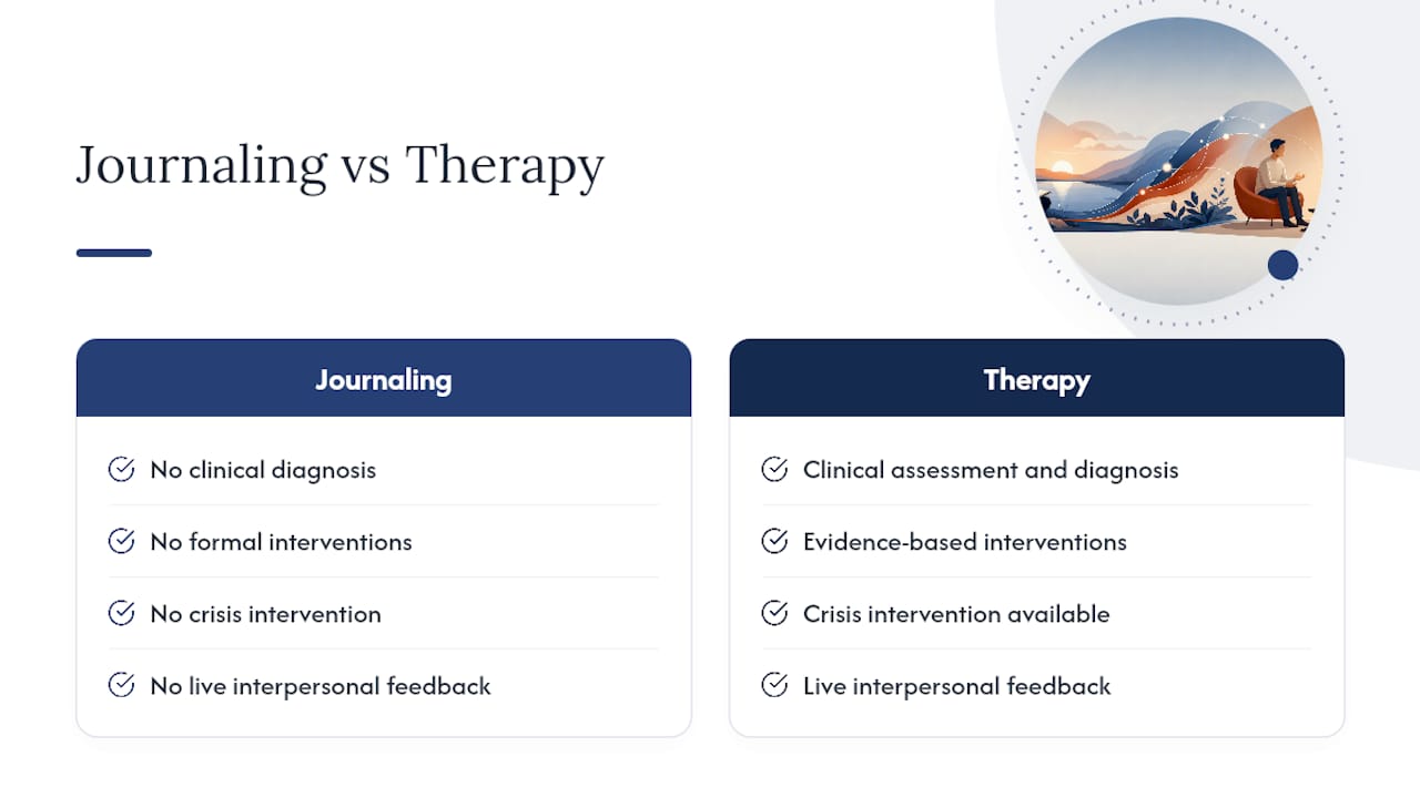 Journaling and therapy capability comparison