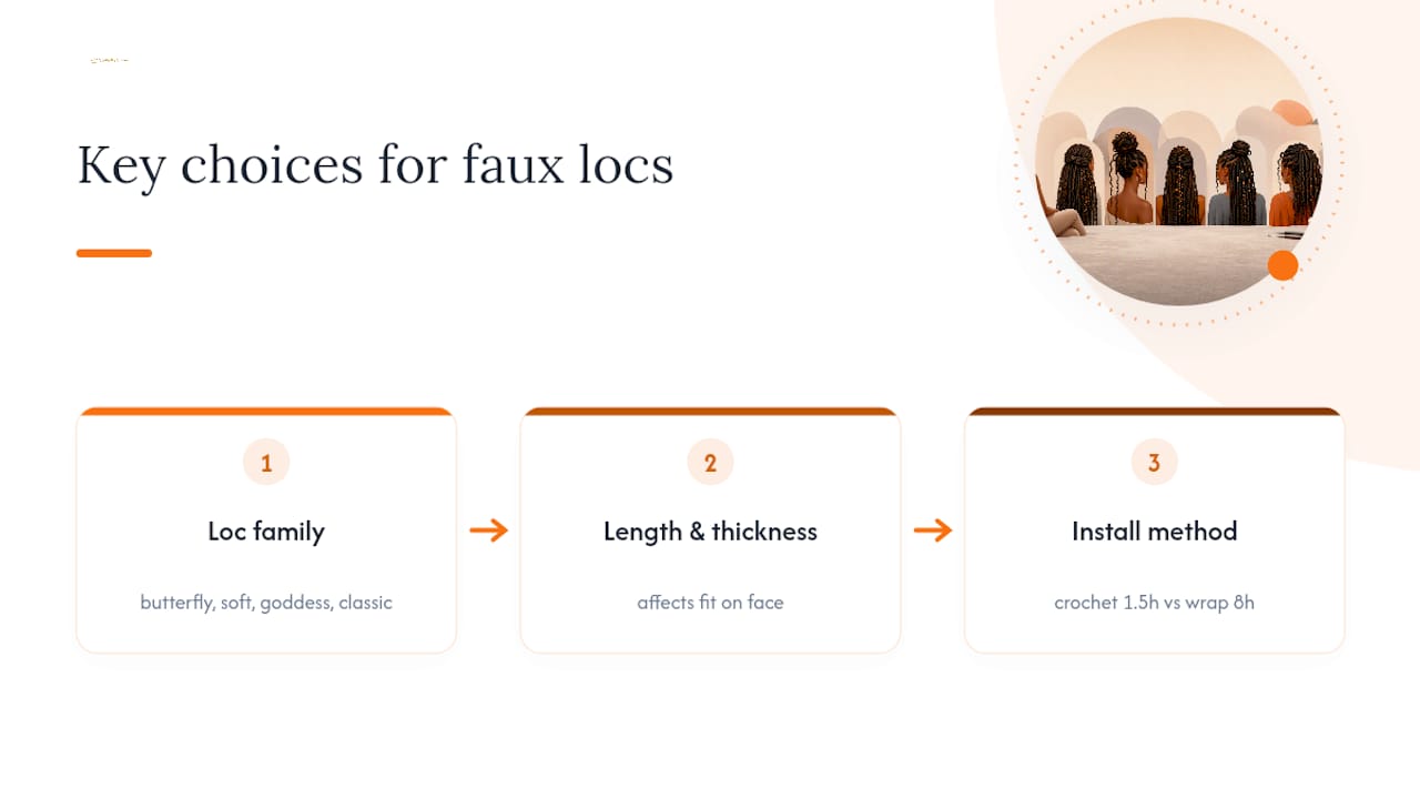 Diagram of faux loc style decision factors