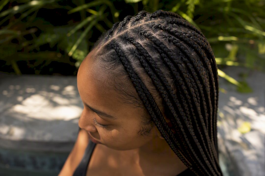 Scalp relaxed under tension-free knotless braids
