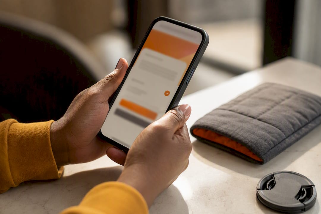 Hands capturing a privacy consent screen