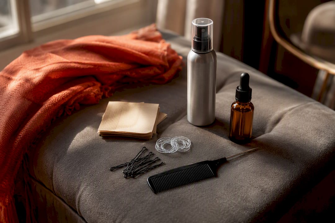 Wedding guest hairstyle touch-up kit