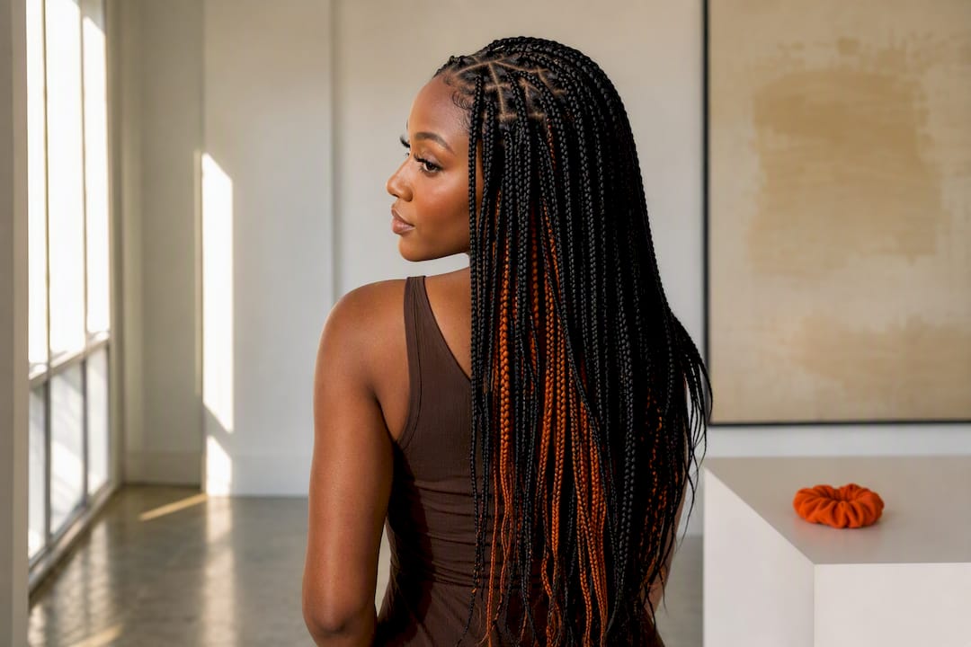 Stitch braids with copper peekaboo extensions
